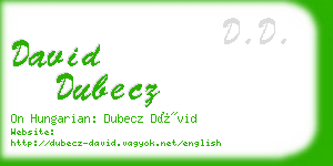david dubecz business card